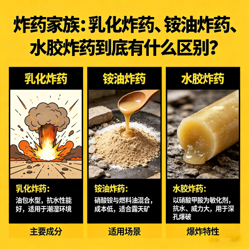 桐庐炸药家族：乳化炸药、铵油炸药、水胶炸药到底有什么区别？